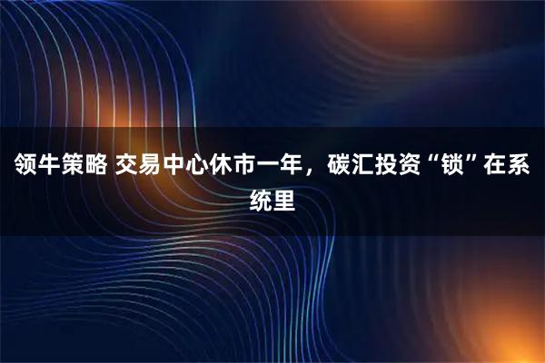 领牛策略 交易中心休市一年，碳汇投资“锁”在系统里